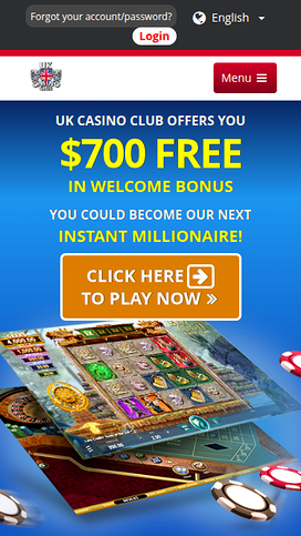 UK Casino Club Mobile Homepage