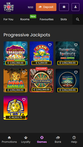 UK Casino Club Mobile Jackpot