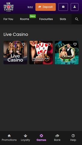 UK Casino Club Mobile Live Dealer
