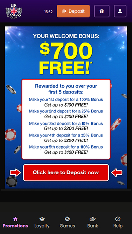 UK Casino Club Mobile Promotions