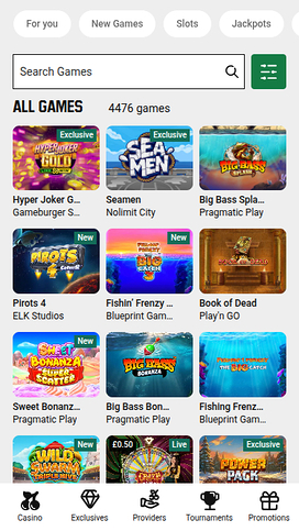 Unibet Casino Mobile Games