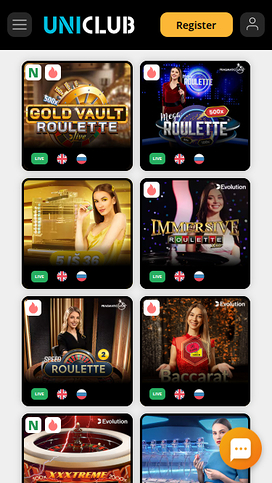 Uniclub Mobile Live Dealer