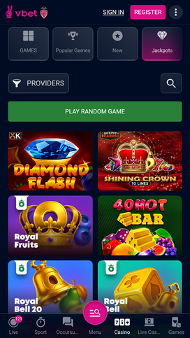 Vbet Casino Mobile Jackpot