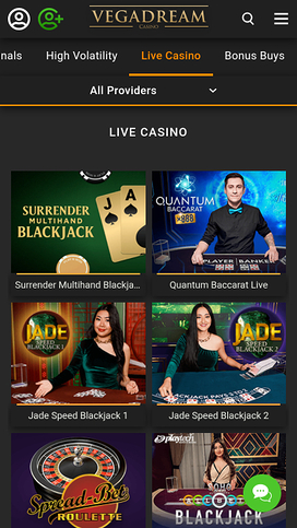 Vegadream Casino Mobile Live Dealer