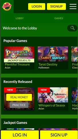 Vegas Strip Casino Mobile Homepage