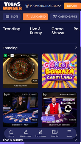 Vegas Winner Casino Mobile Live Dealer