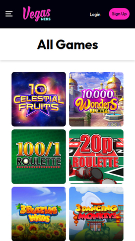 Vegas Wins Casino Mobile Games