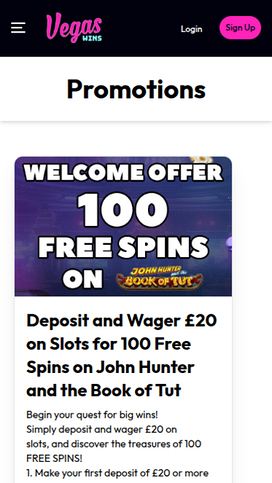 Vegas Wins Casino Mobile Promotions