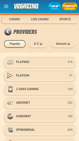 Vegasino Casino Mobile Game Developers