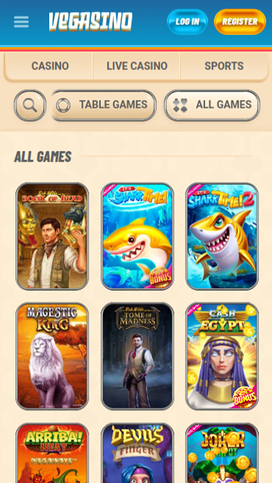 Vegasino Casino Mobile Games