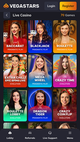 VegaStars Casino Live Dealer