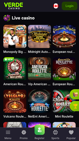 Verde Casino Mobile Live Dealer