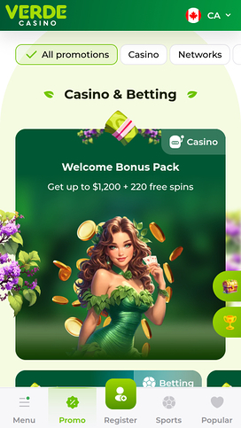 Promociones móviles de Verde Casino