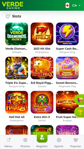 Juegos móviles de Verde Casino