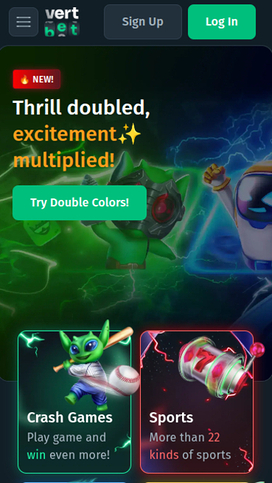 Vertbet Casino Mobile Homepage