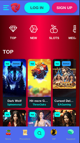 Vesper Casino Mobile Homepage