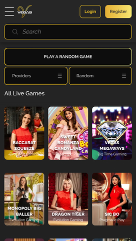 Casino móvil con crupier en vivo de Vince Vegas