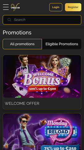 Promociones móviles del casino Vince Vegas