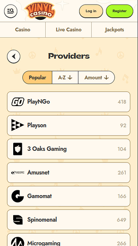Vinyl Casino Mobile Game Developers