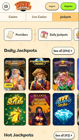 Vinyl Casino Mobile Jackpot