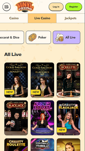 Vinyl Casino Mobile Live Dealer