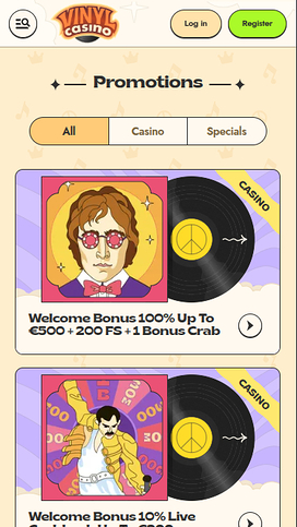Vinyl Casino Mobile Promotions