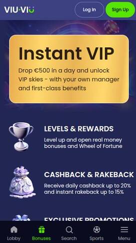 ViuViu Casino Live VIP Mobile