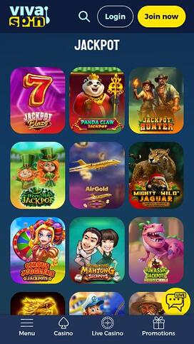 Jackpot móvil del casino Vivaspin