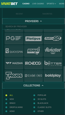 VivatBet Casino Mobile Game Developers