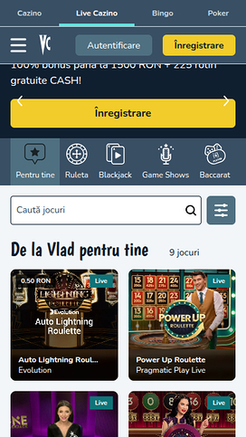Vlad Cazino Mobile Live Dealer