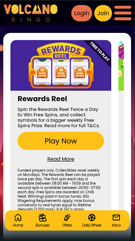 Volcano Bingo Casino Mobile Promotions