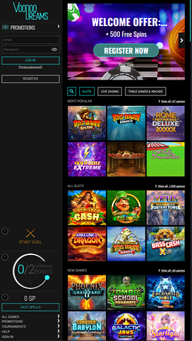 VoodooDreams Casino Mobile Games