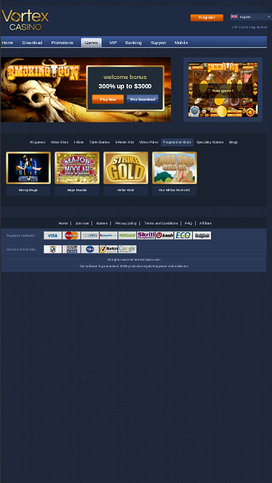 Vortex Casino Mobile Progressive Slots