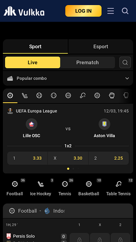 Apuestas deportivas móviles en Vulkka Casino