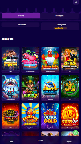 Wazbee Casino Mobile Jackpot