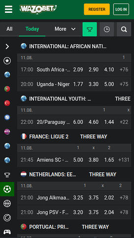Wazobet Casino Mobile Sports