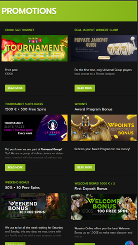 WCasino Online Mobile Promotions