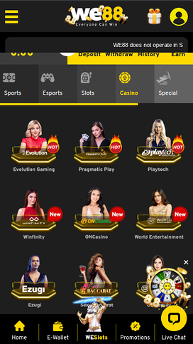 we88 casino live dealer mobile