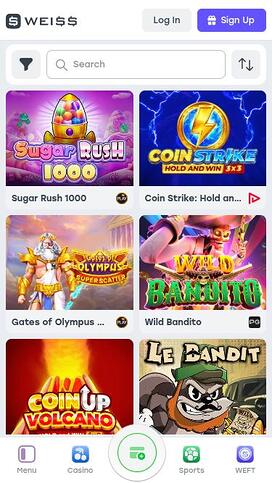Weiss Casino Mobile Games