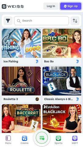 Weiss Casino Mobile Live Dealer