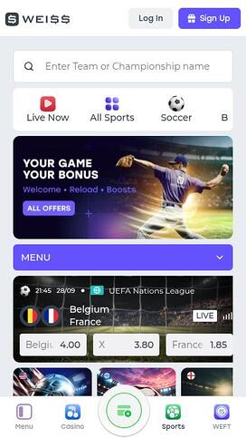 Weiss Casino Mobile Sports