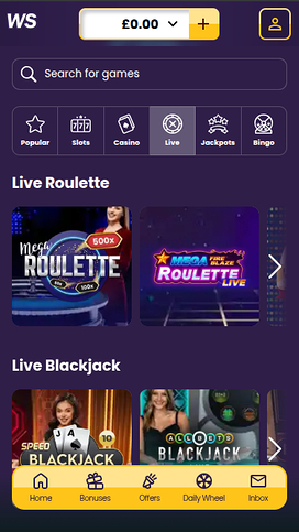 Welcome Slots Casino Live Dealer Mobile