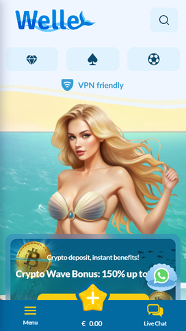 Welle Casino Mobile Homepage