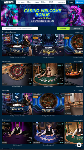 Wettigo Casino Mobile Live Dealer