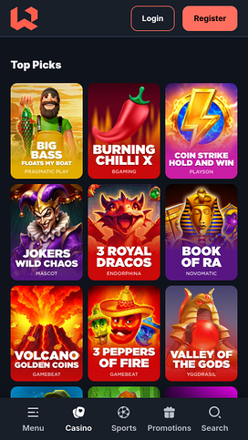 Juegos móviles del casino Wettson