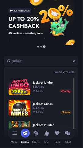 Whale Casino Mobile Jackpot