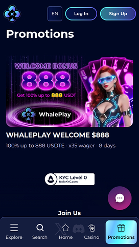 Promociones del casino WhalePlay