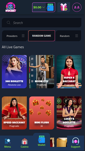 Wikibet Casino Live Dealer Mobile