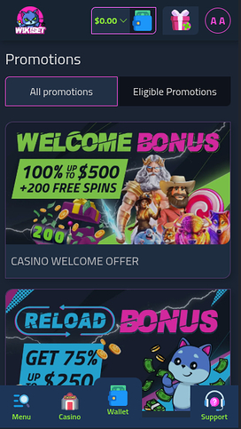 Wikibet Casino Promotions Mobile