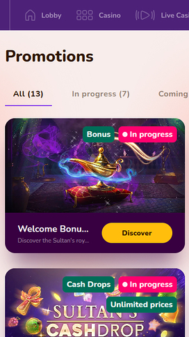 Wild Sultan Casino Mobile Promotions